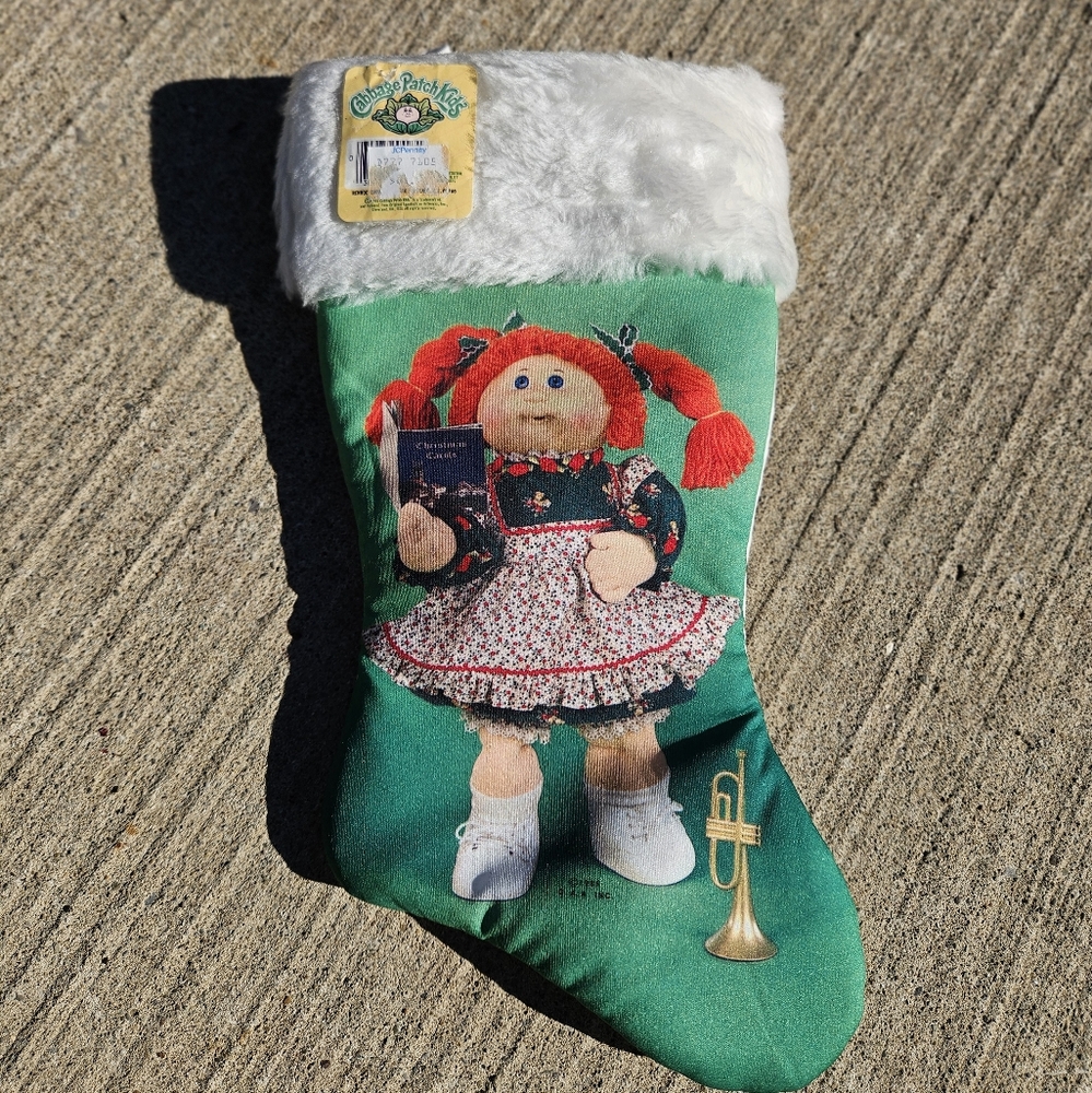 Vintage 1985 Cabbage Patch Kids Christmas Stocking Nostalgic Holiday Decor